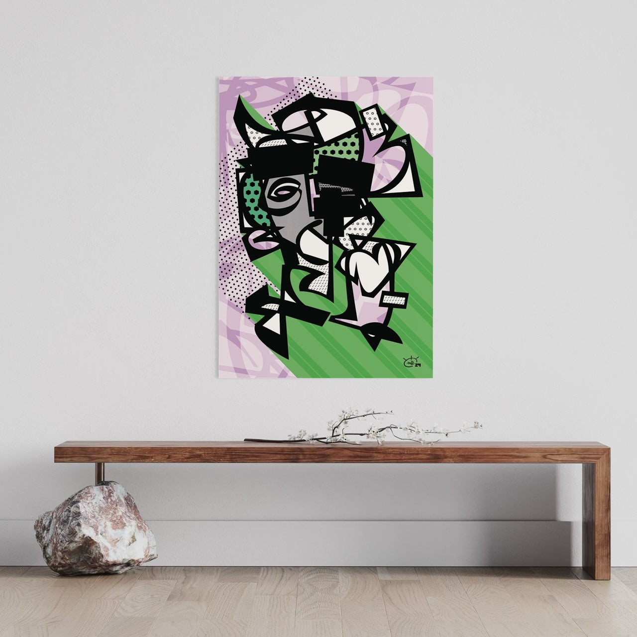 VATO LOCO Poster abstract fragmented portrait dynamic intrigue product mockup finale