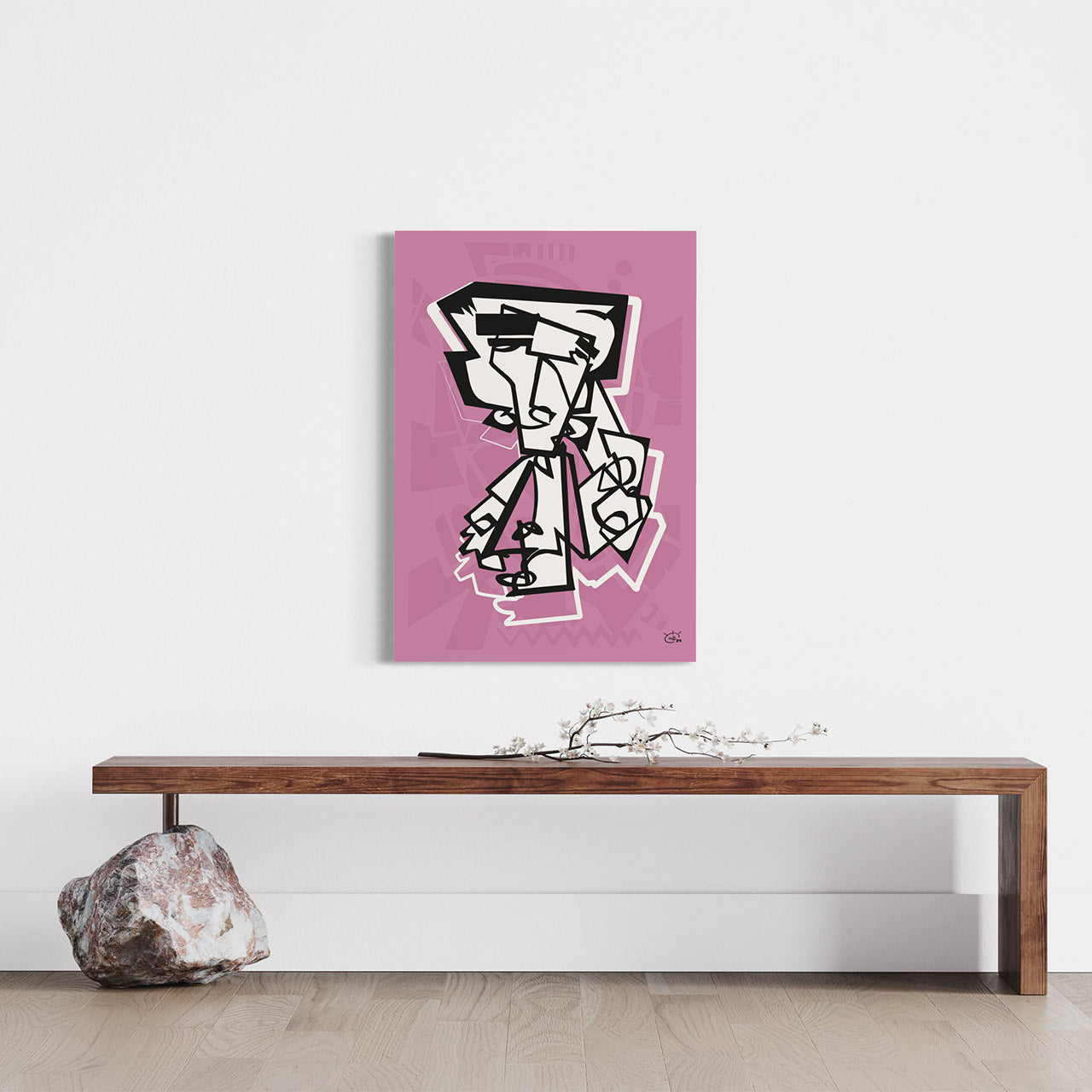 MR RACKET Poster emotional geometric figure by MARKUS HAERTEL ART detail emphasis flowing form