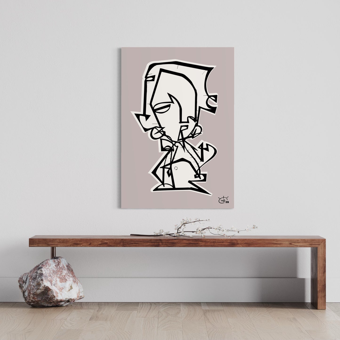 MR SHYGUY Fine art Poster full artwork expansive angle, minimalist contemporary geometric figure