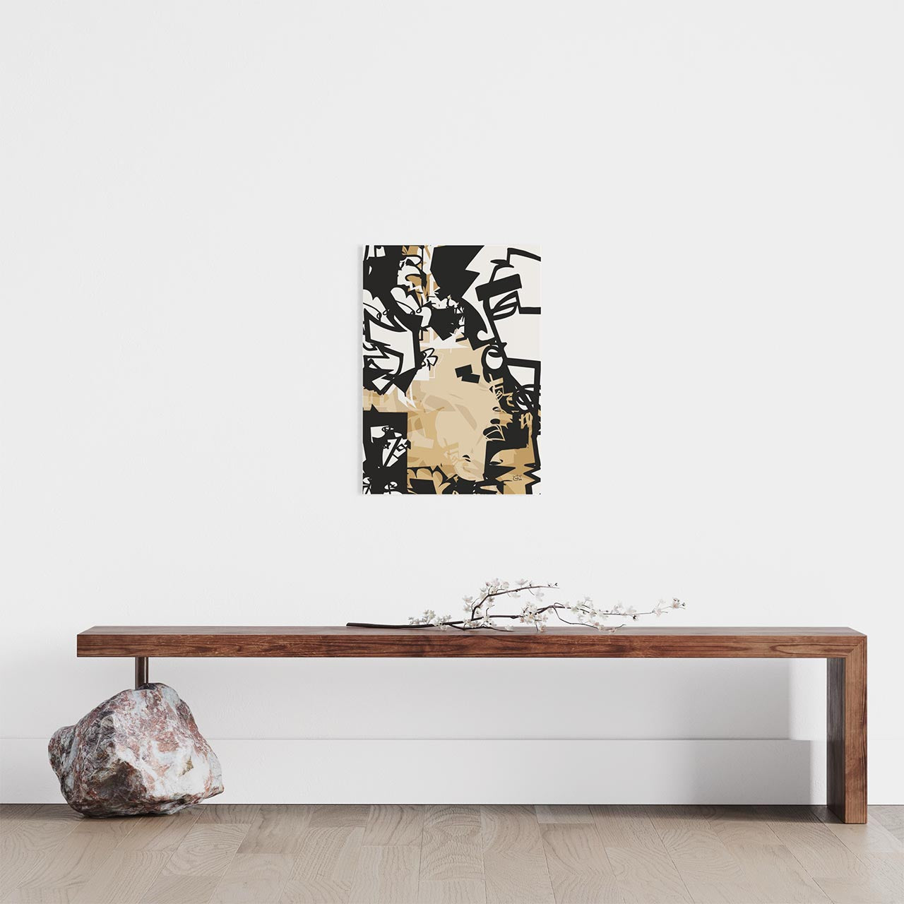 Urban Jungle V01 line Poster Yellow by MARKUS HAERTEL ART, full composition of city fragments