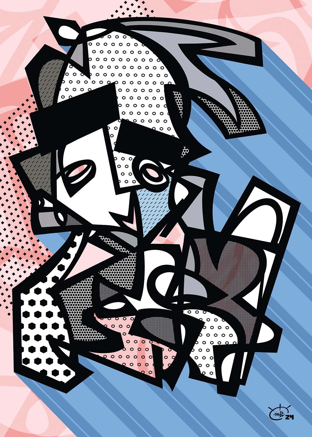 TIM IDO | One line modern abstract fine art poster