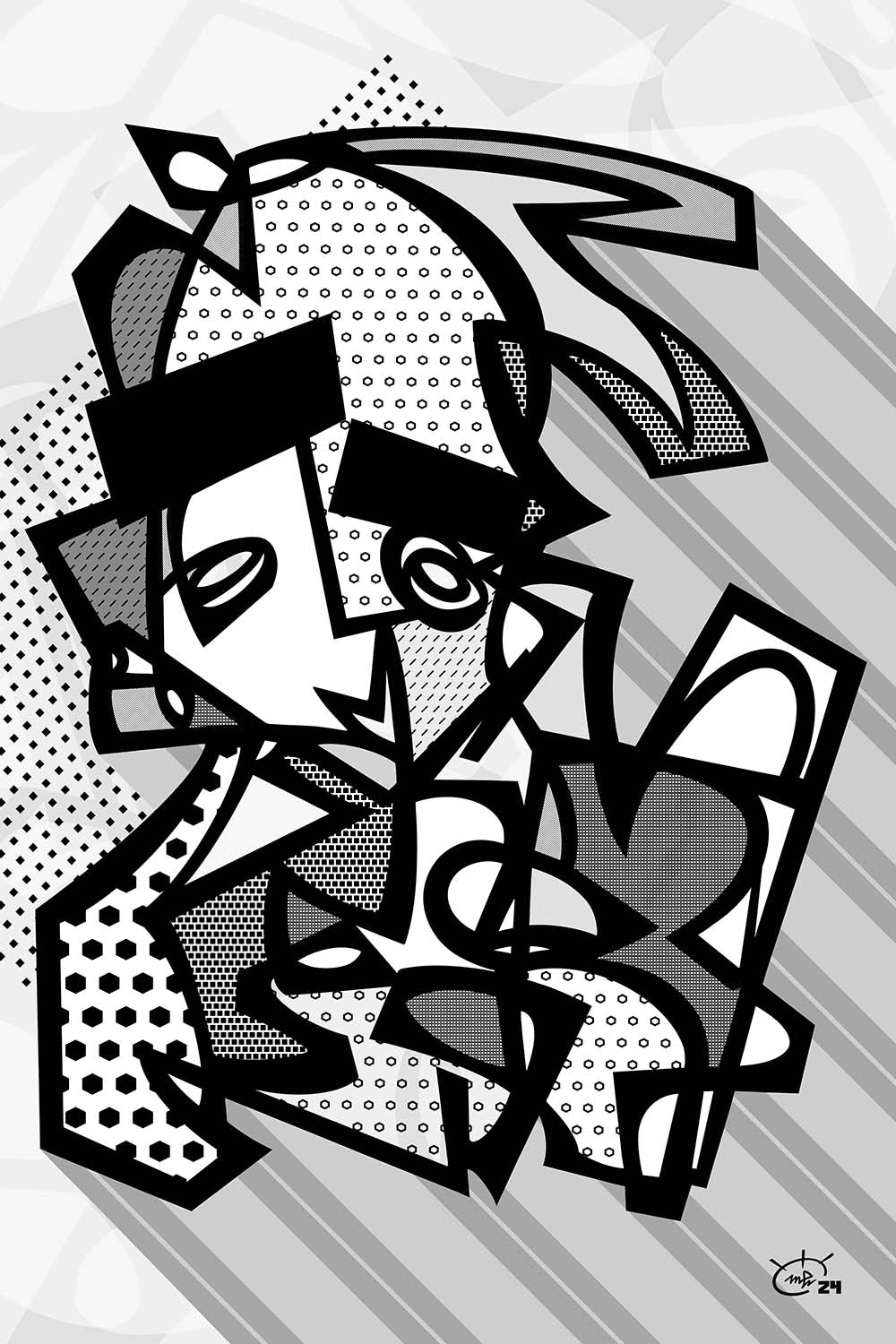 TIM IDO | Stylized modern abstract canvas art print