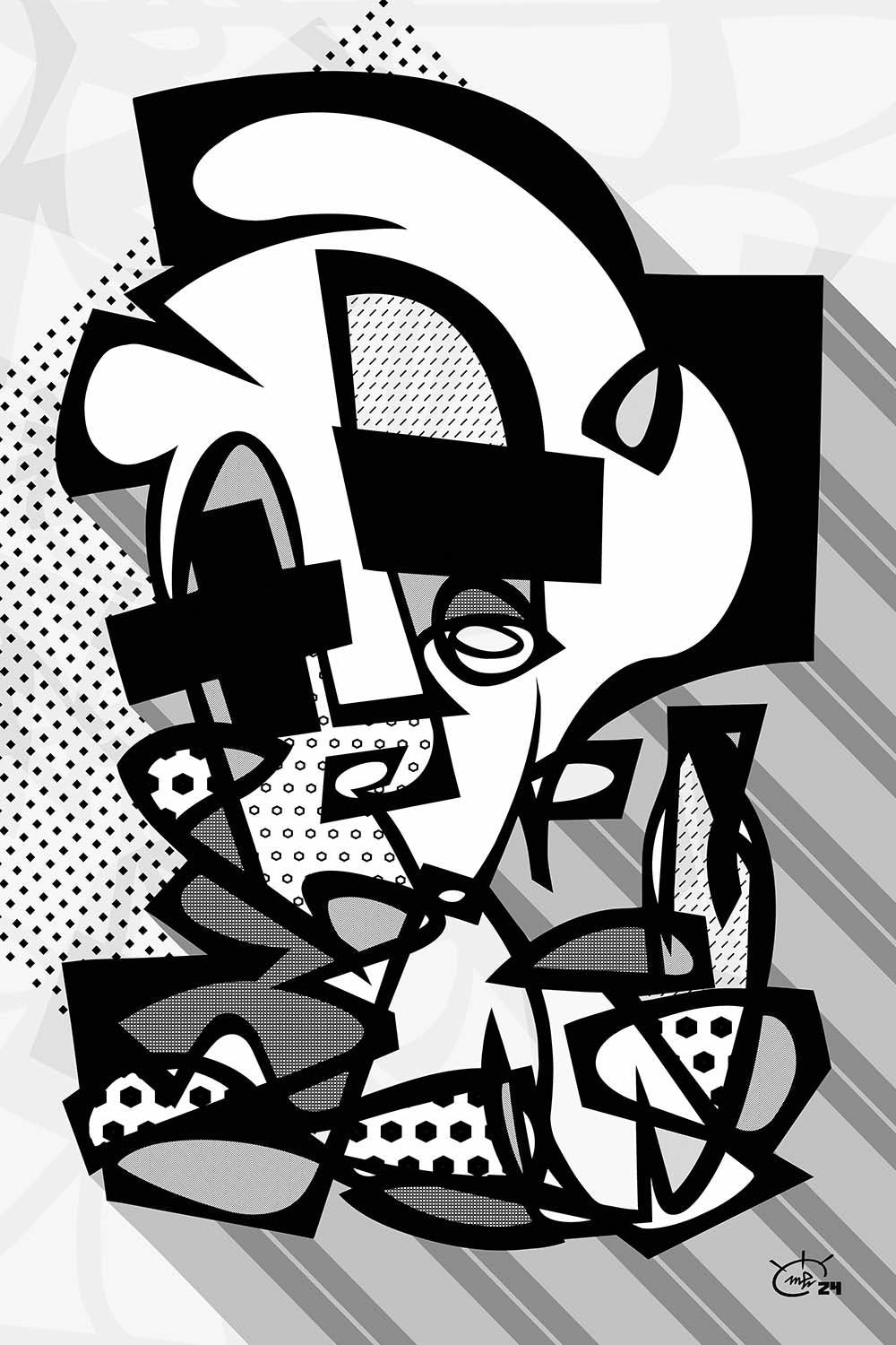 POPPA WHOPPA | Modern abstract fine canvas art print