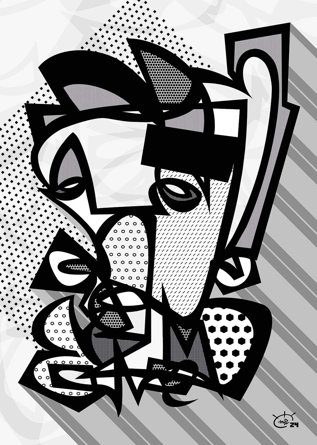 GRUMPY | Oneline modern fine art poster print