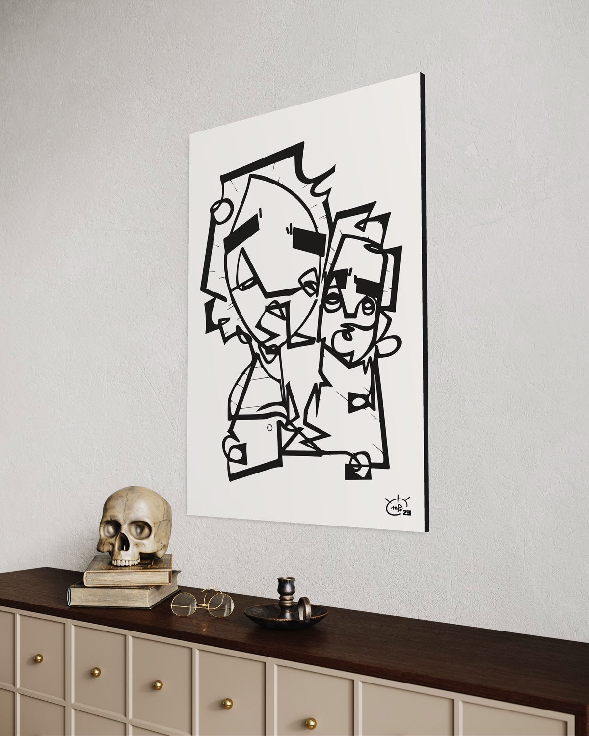 ASK GRANDMA | Single line modern art canvas print