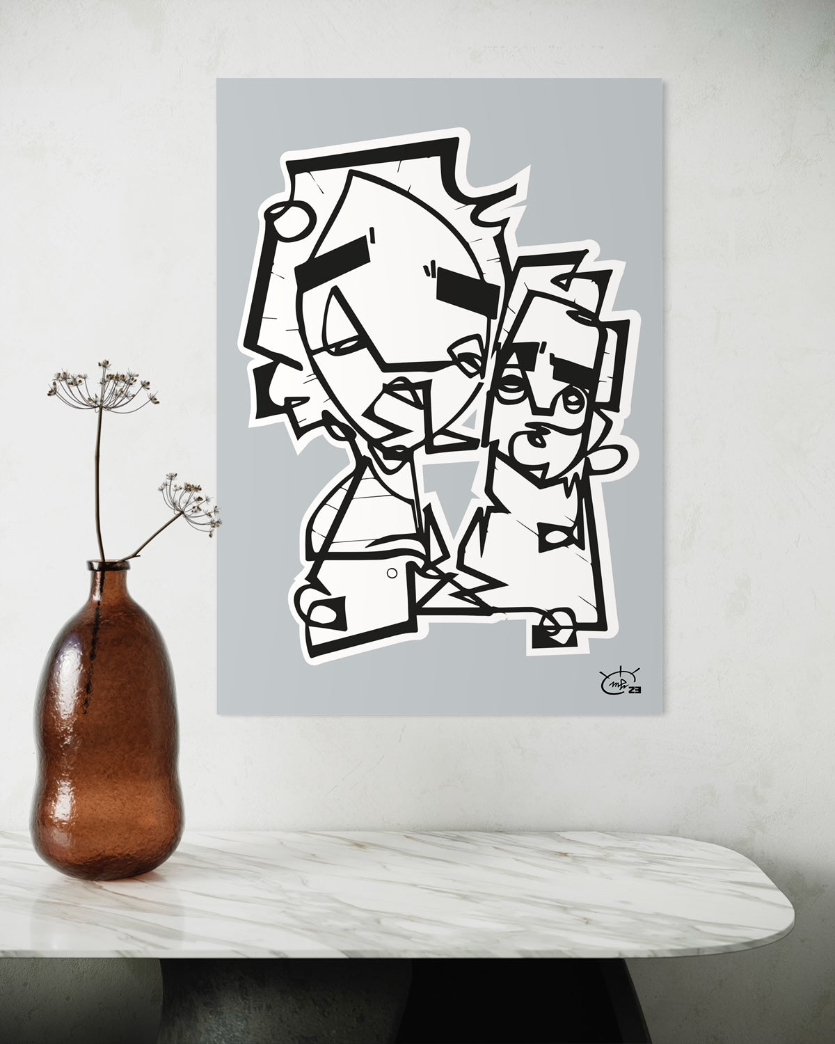 ASK GRANDMA | Single line modern art canvas print