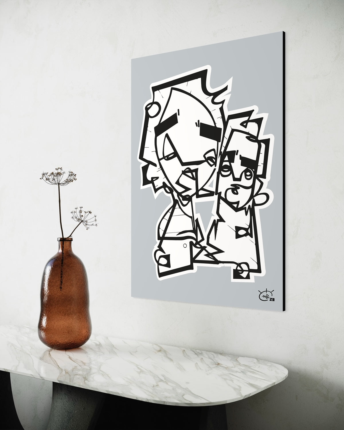 ASK GRANDMA | Single line modern art canvas print