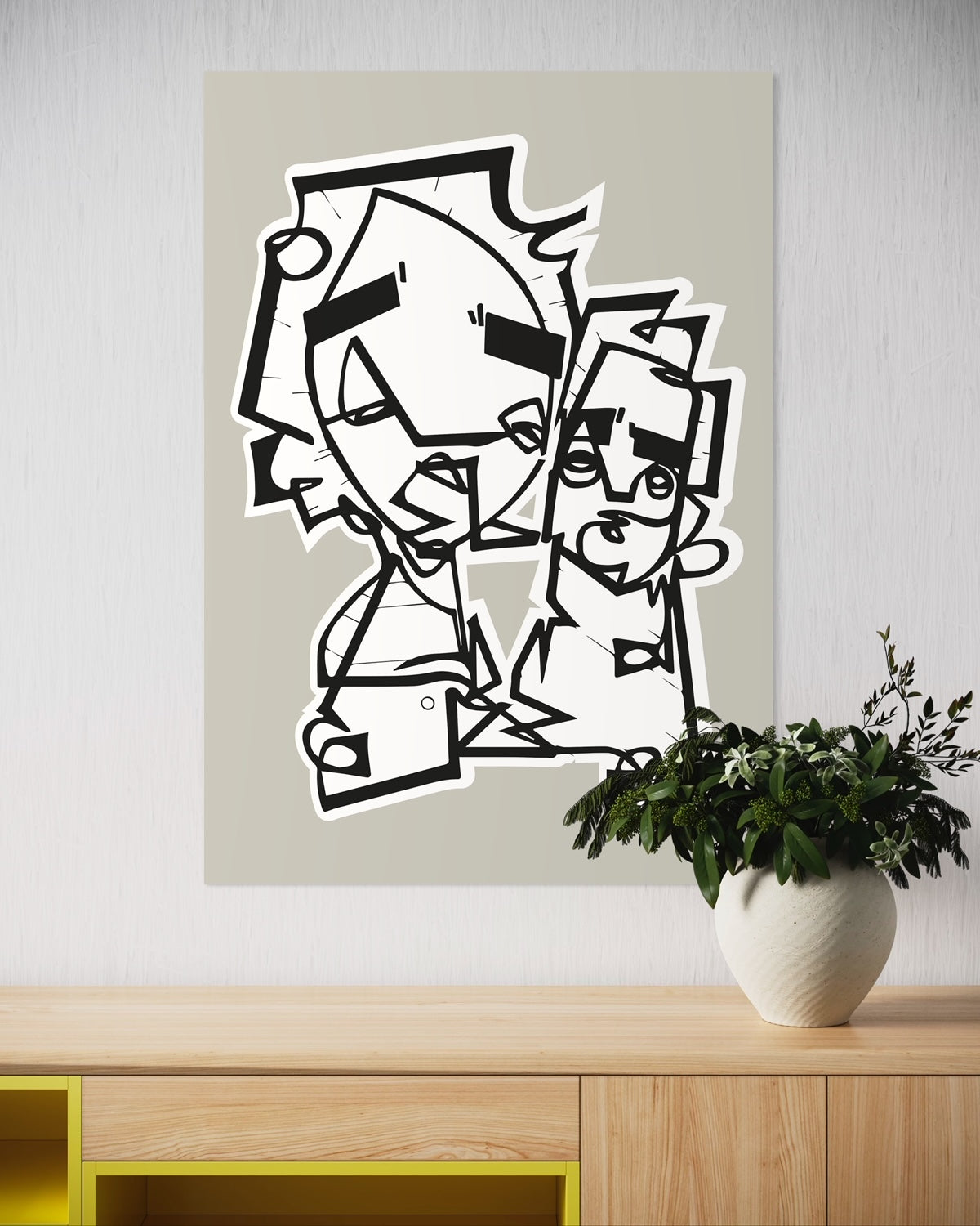 ASK GRANDMA | Single line modern art canvas print