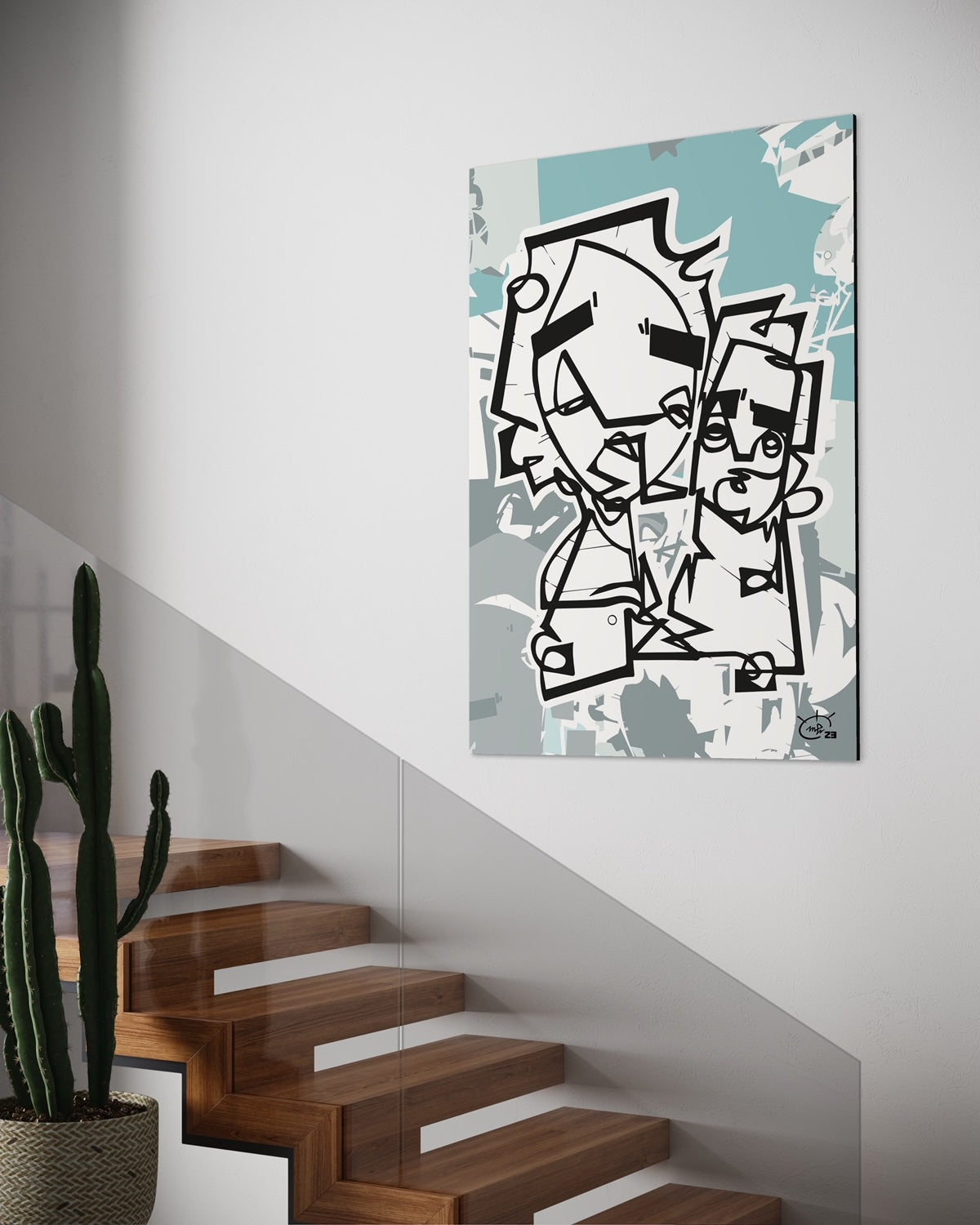 ASK GRANDMA | Single line modern art canvas print