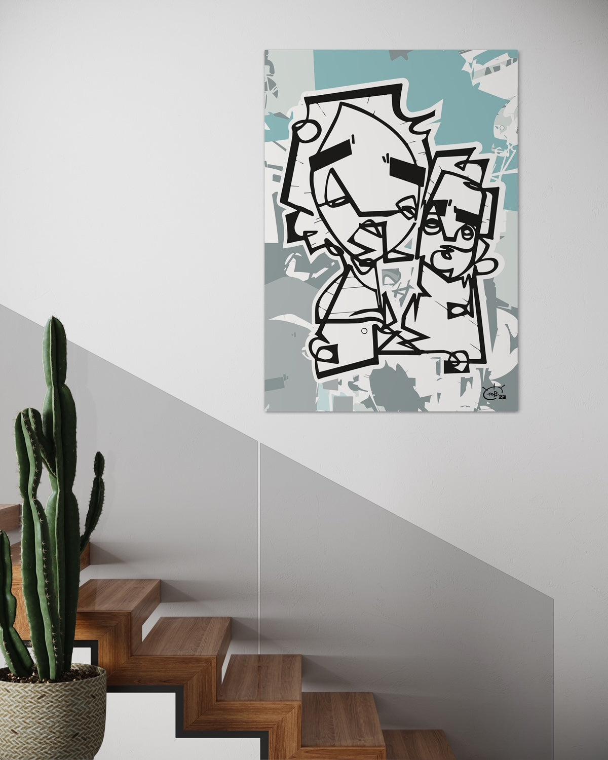 ASK GRANDMA | Single line modern art canvas print