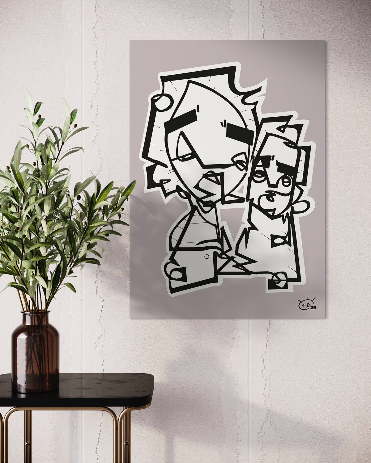 ASK GRANDMA | Single line modern art canvas print