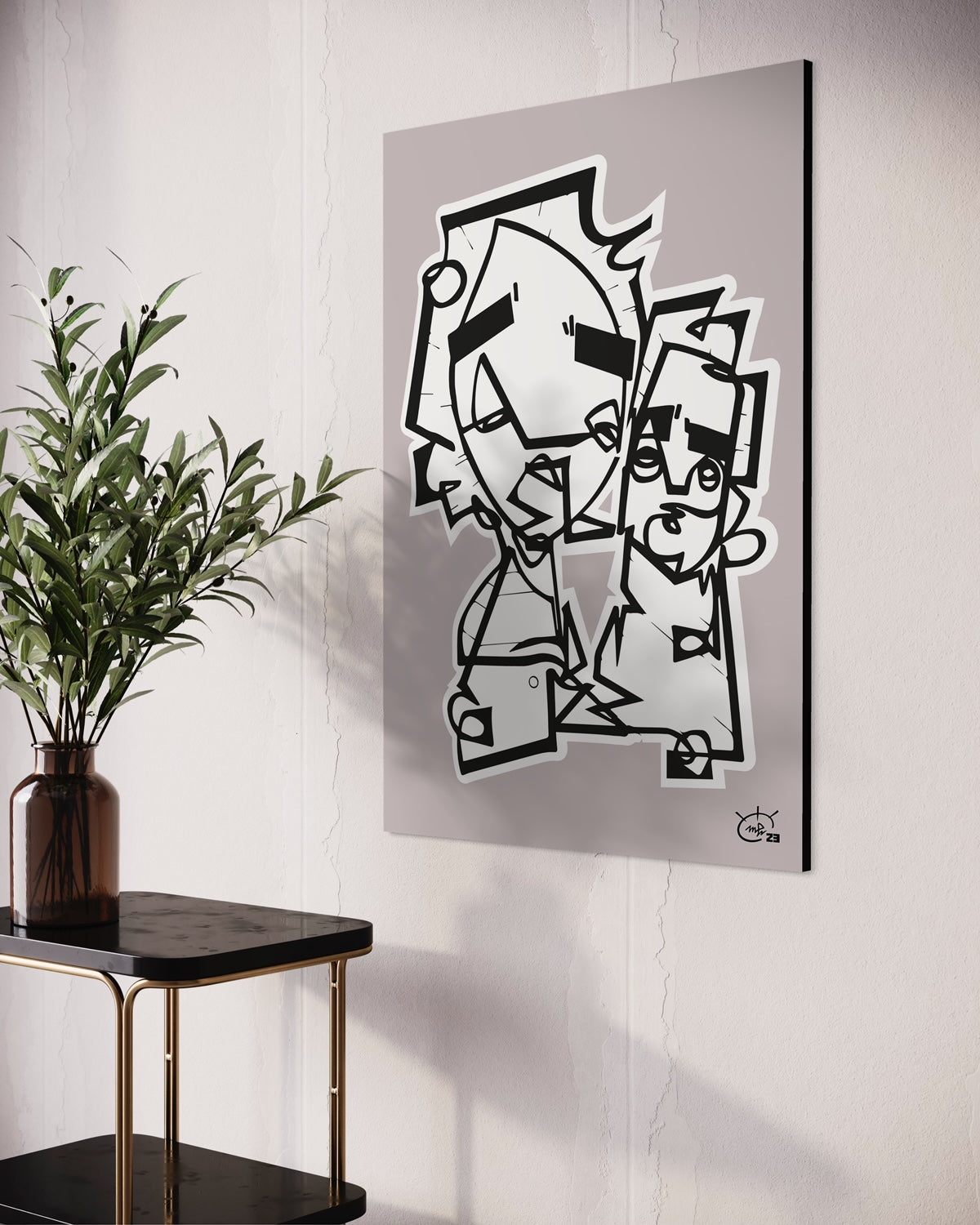 ASK GRANDMA | Single line modern art canvas print