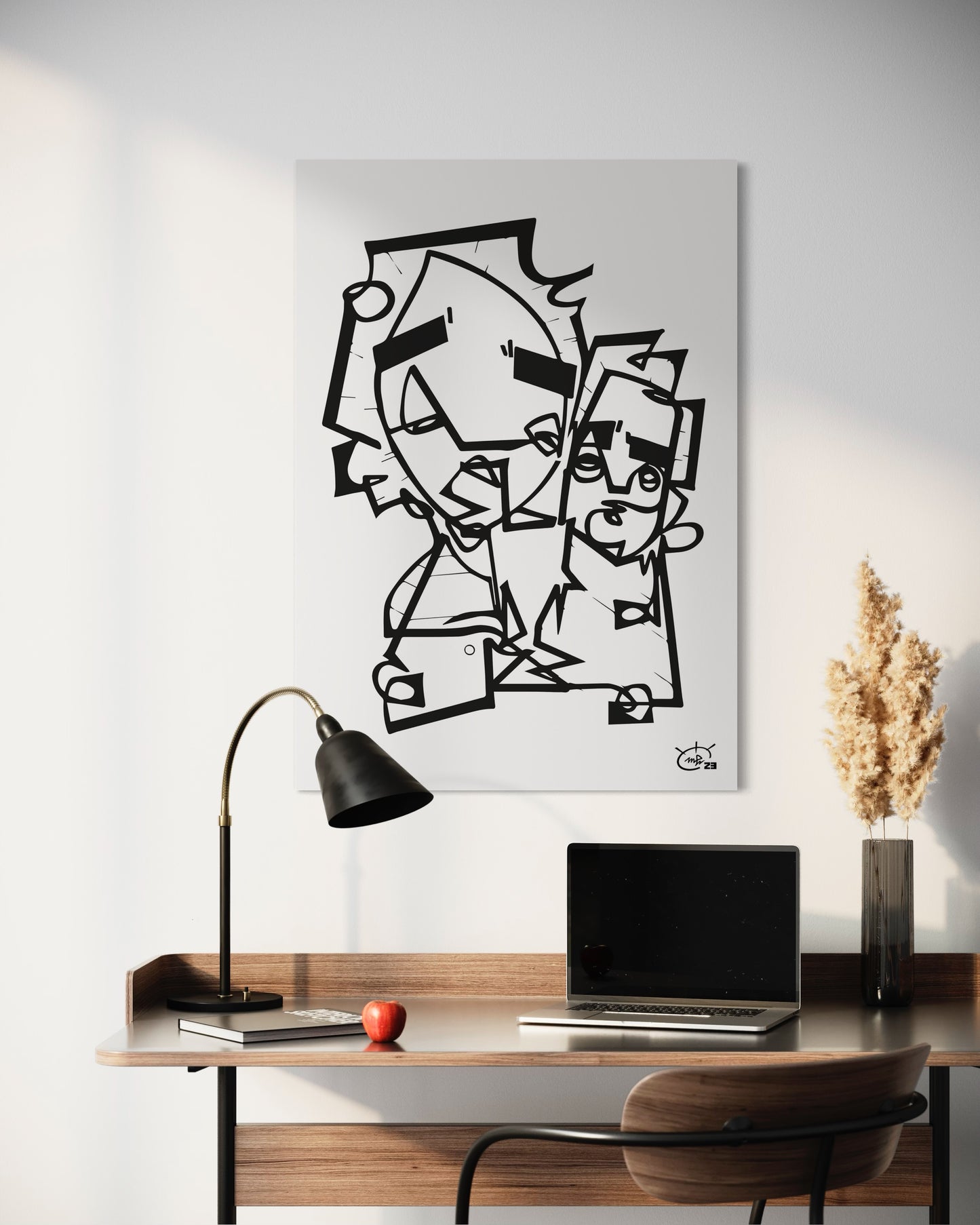 ASK GRANDMA | Single line modern art canvas print