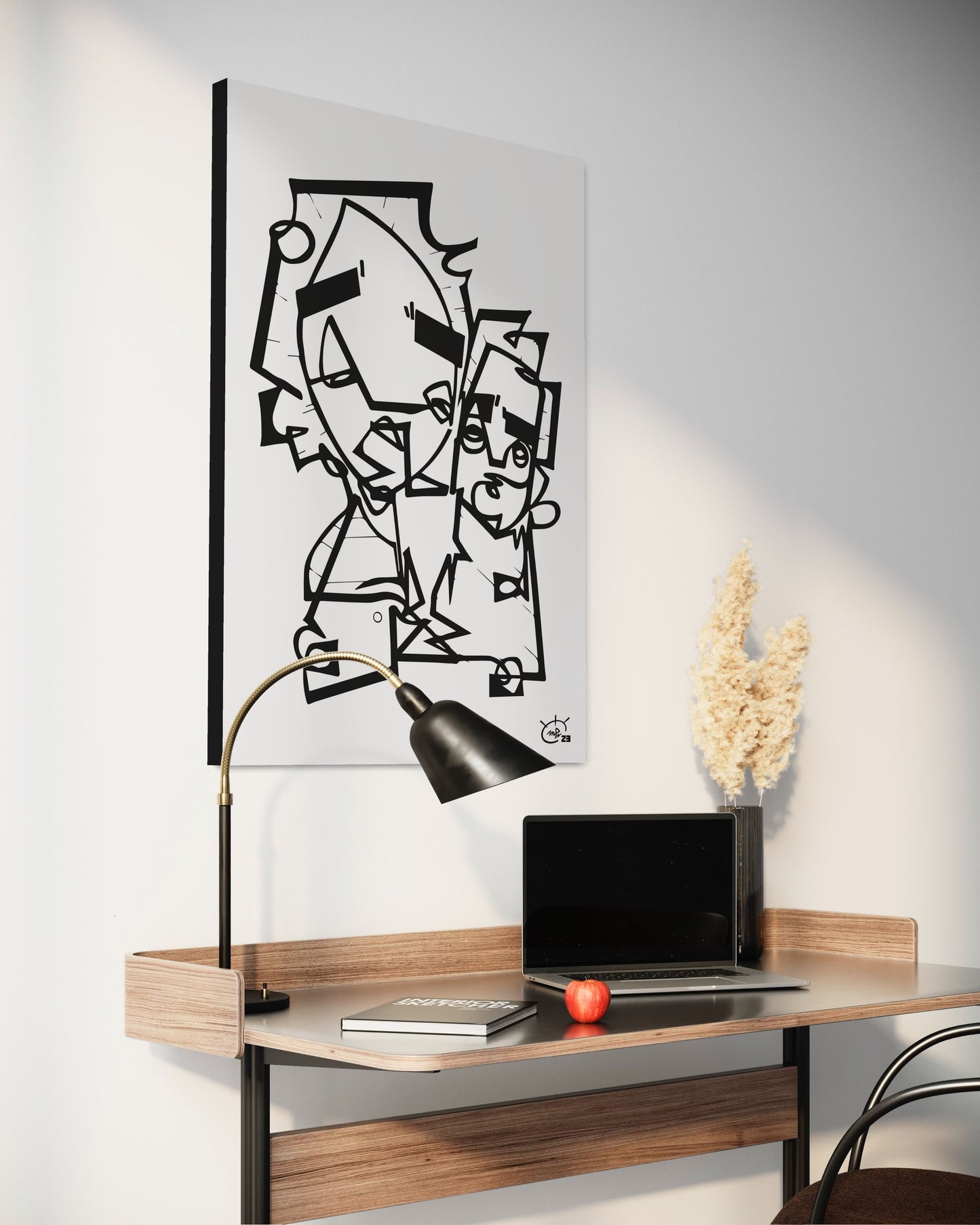 ASK GRANDMA | Single line modern art canvas print