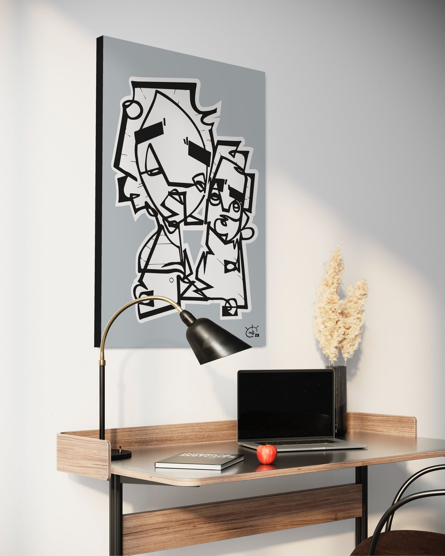 ASK GRANDMA | Single line modern art canvas print