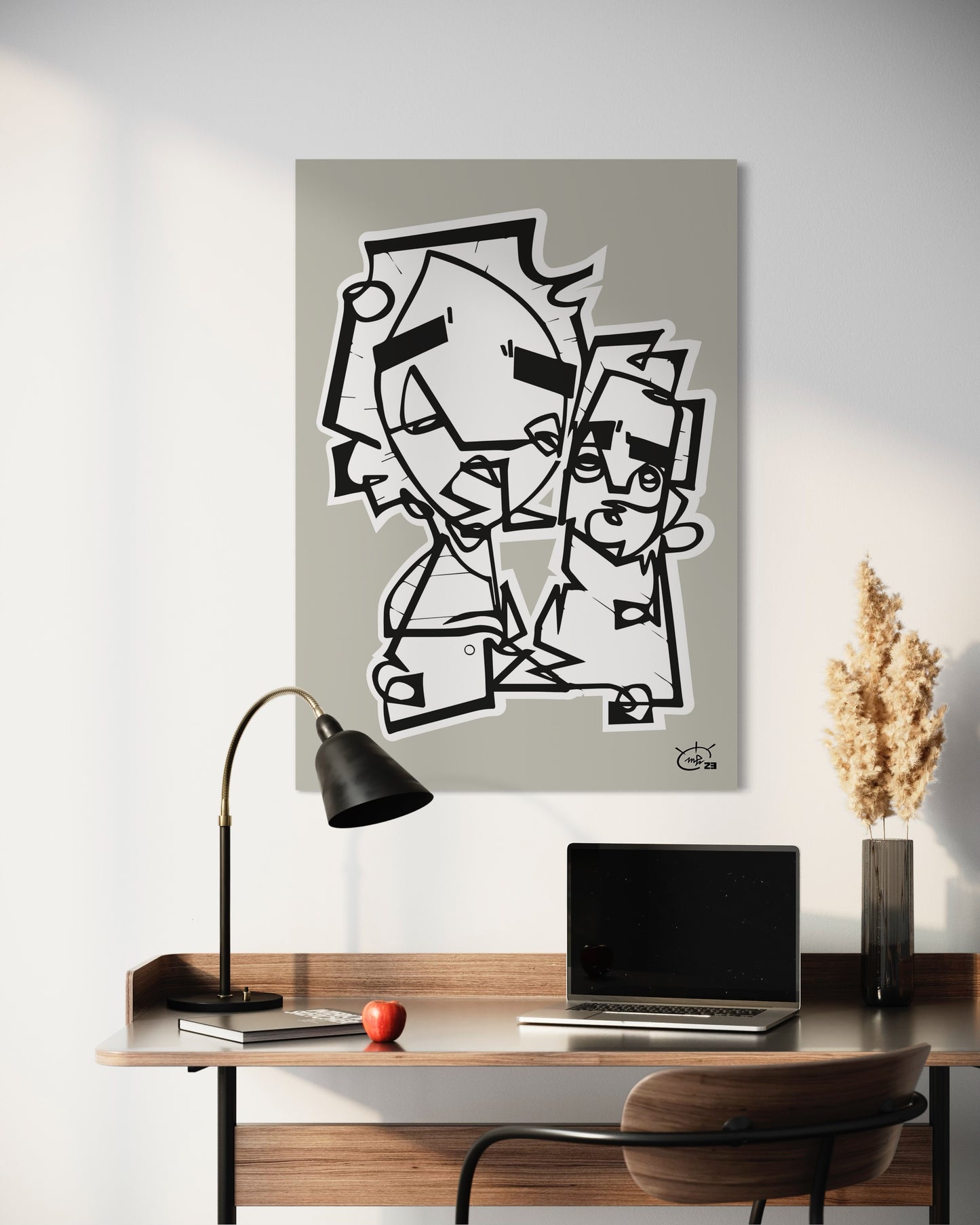 ASK GRANDMA | Single line modern art canvas print
