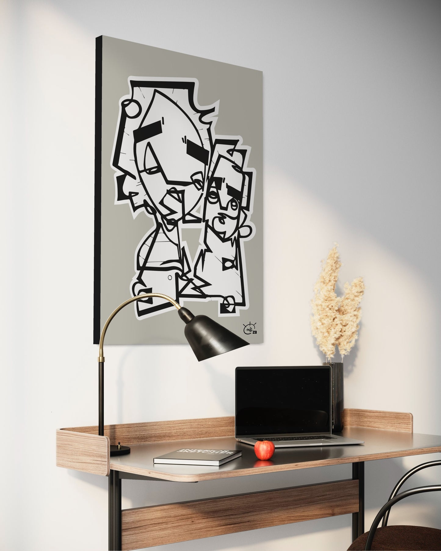ASK GRANDMA | Single line modern art canvas print