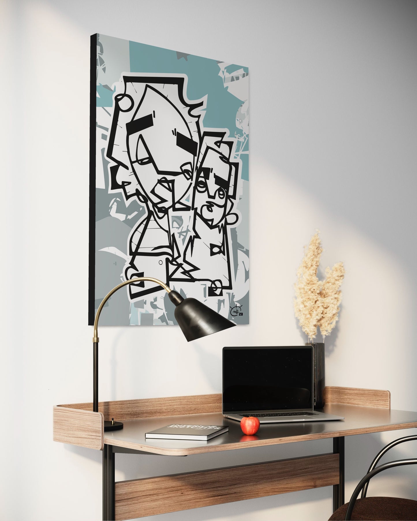 ASK GRANDMA | Single line modern art canvas print