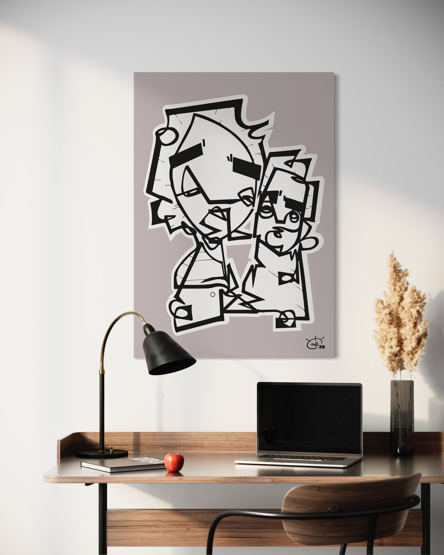 ASK GRANDMA | Single line modern art canvas print