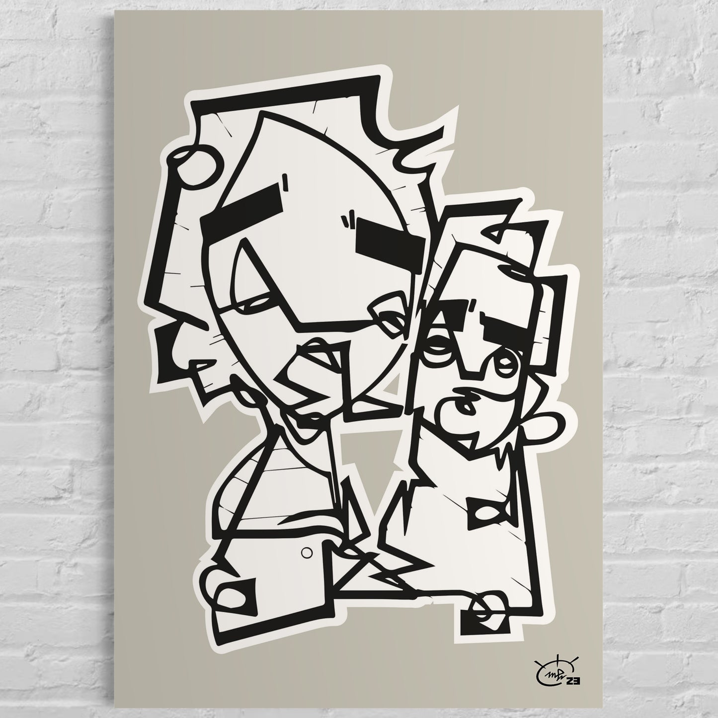 ASK GRANDMA | Single line modern art canvas print