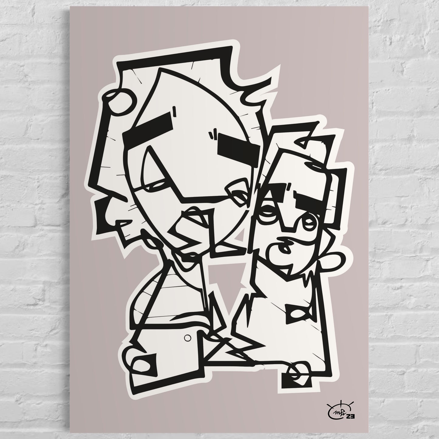 ASK GRANDMA | Single line modern art canvas print