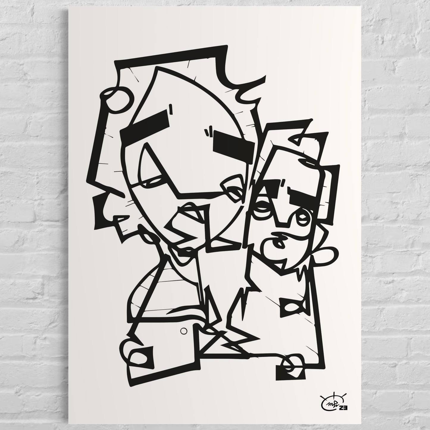 ASK GRANDMA | Single line modern art canvas print