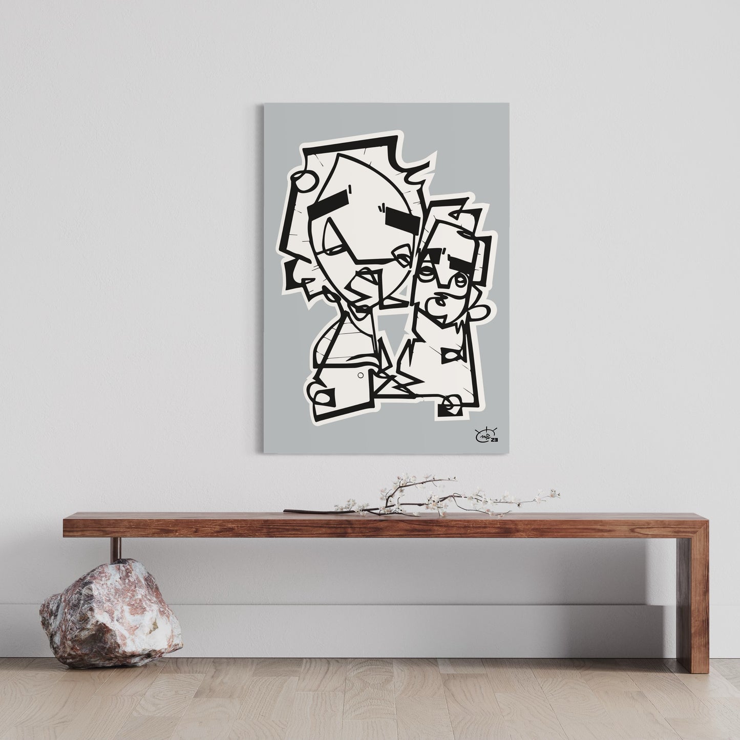 ASK GRANDMA | Single line modern art canvas print
