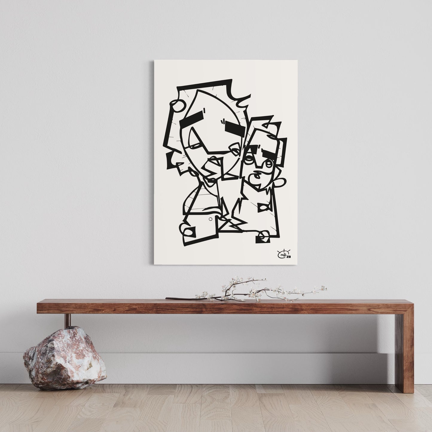ASK GRANDMA | Single line modern art canvas print