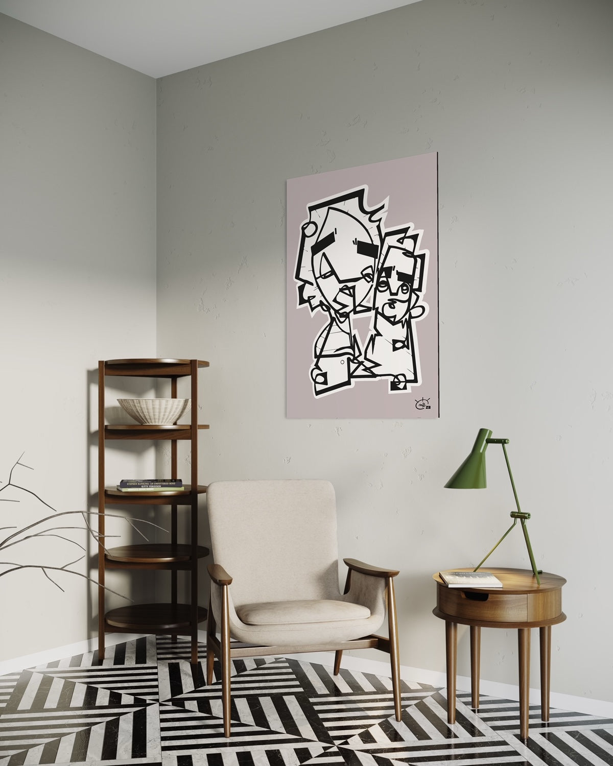 ASK GRANDMA | Oneline drawing modern art poster