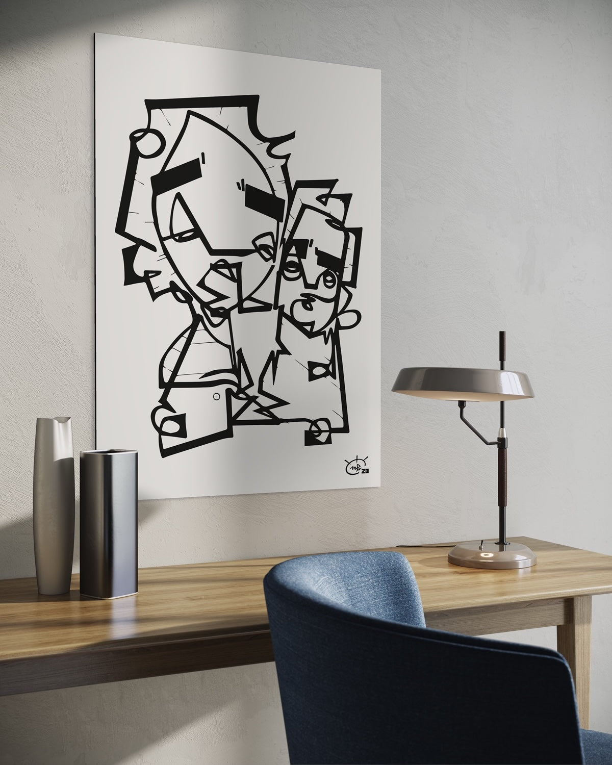 ASK GRANDMA | Oneline drawing modern art poster