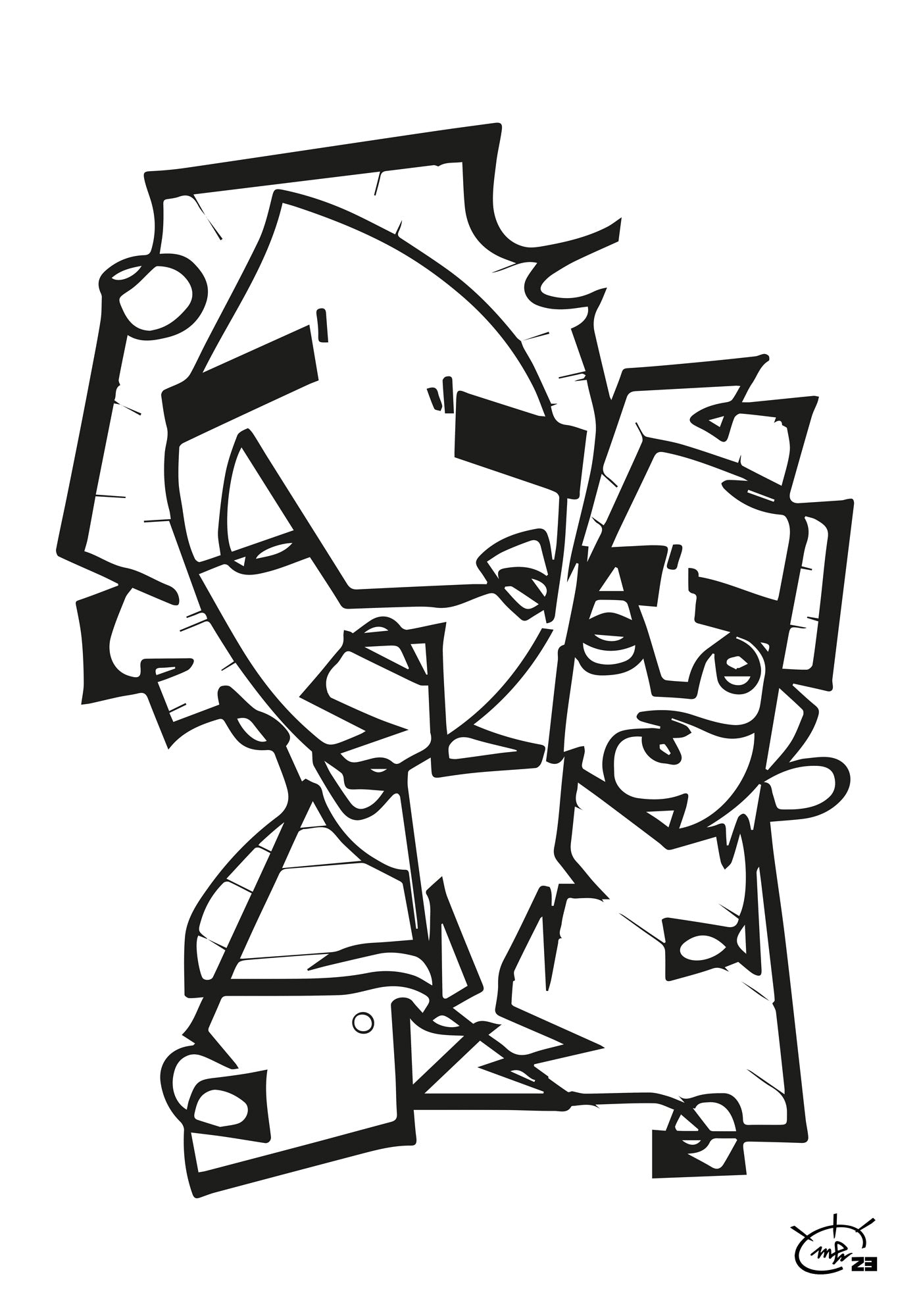 ASK GRANDMA | Oneline drawing modern art poster