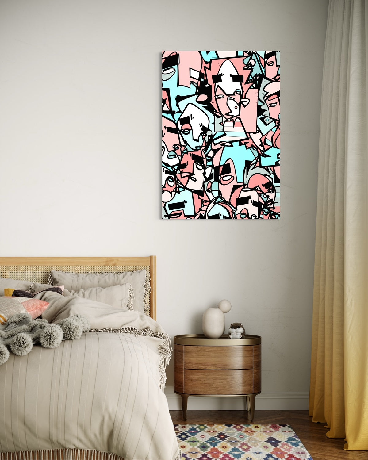 CARNIVAL GOA | One line abstract canvas art print