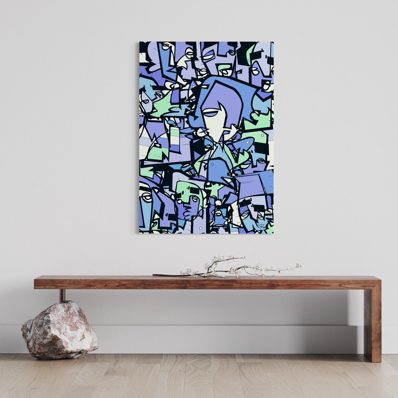 CARNIVAL VENICE | One line contemporary canvas art print