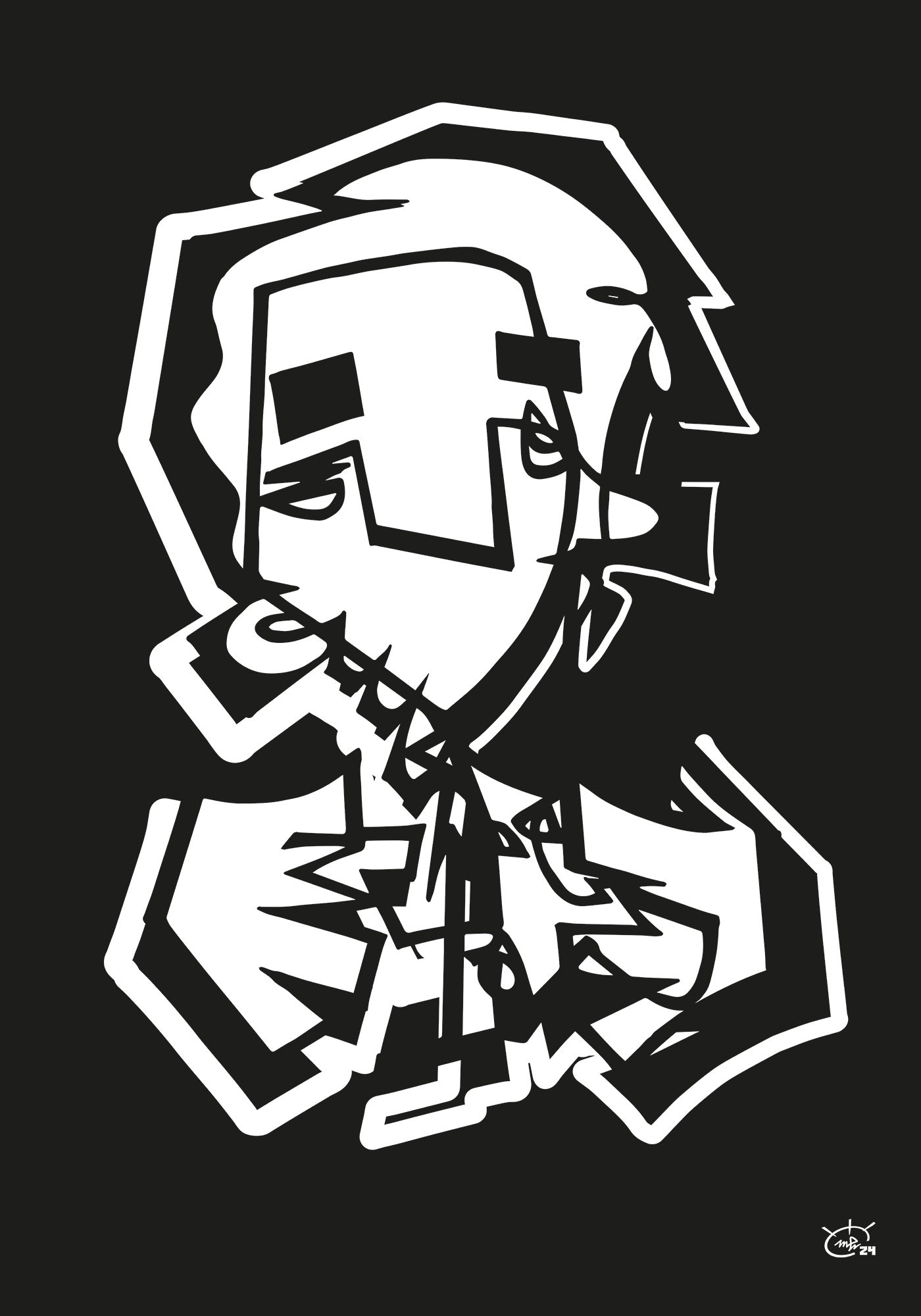 FINGERCOUNTER | Contemporary cubism art poster