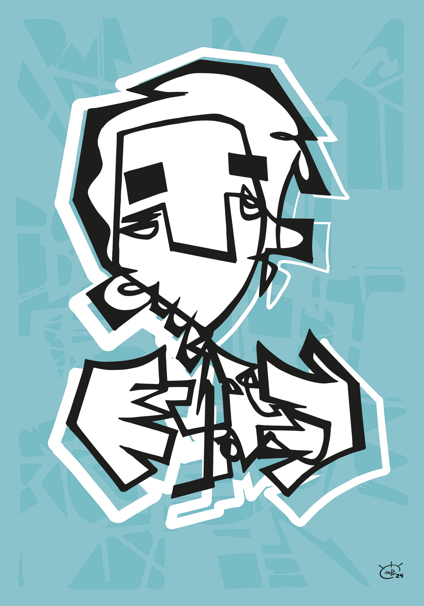FINGERCOUNTER | Contemporary cubism art poster