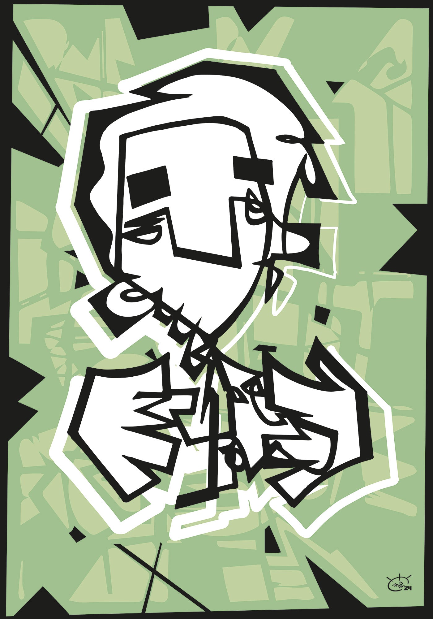 FINGERCOUNTER | Modern cubism canvas art print