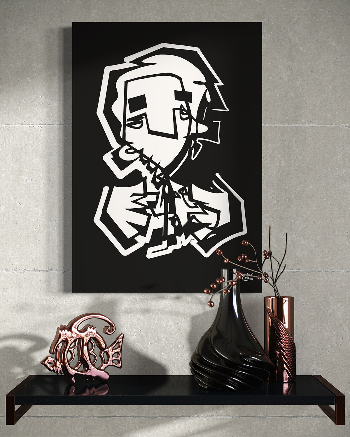 FINGERCOUNTER | Modern cubism canvas art print