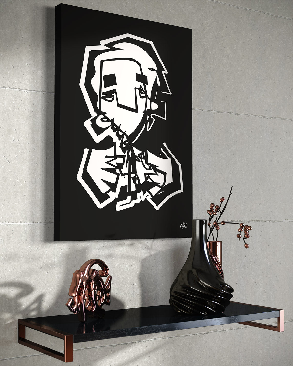 FINGERCOUNTER | Modern cubism canvas art print