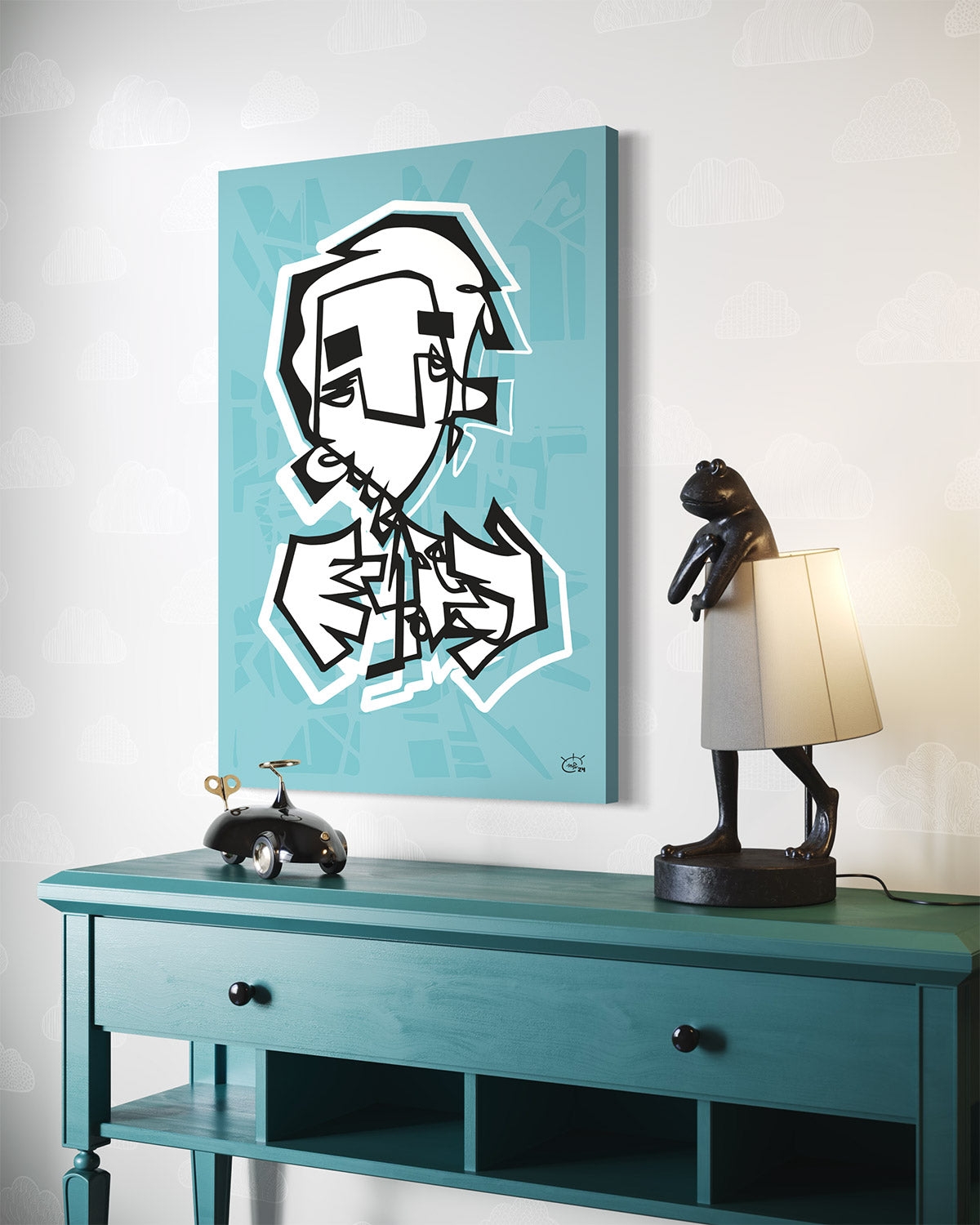 FINGERCOUNTER | Modern cubism canvas art print