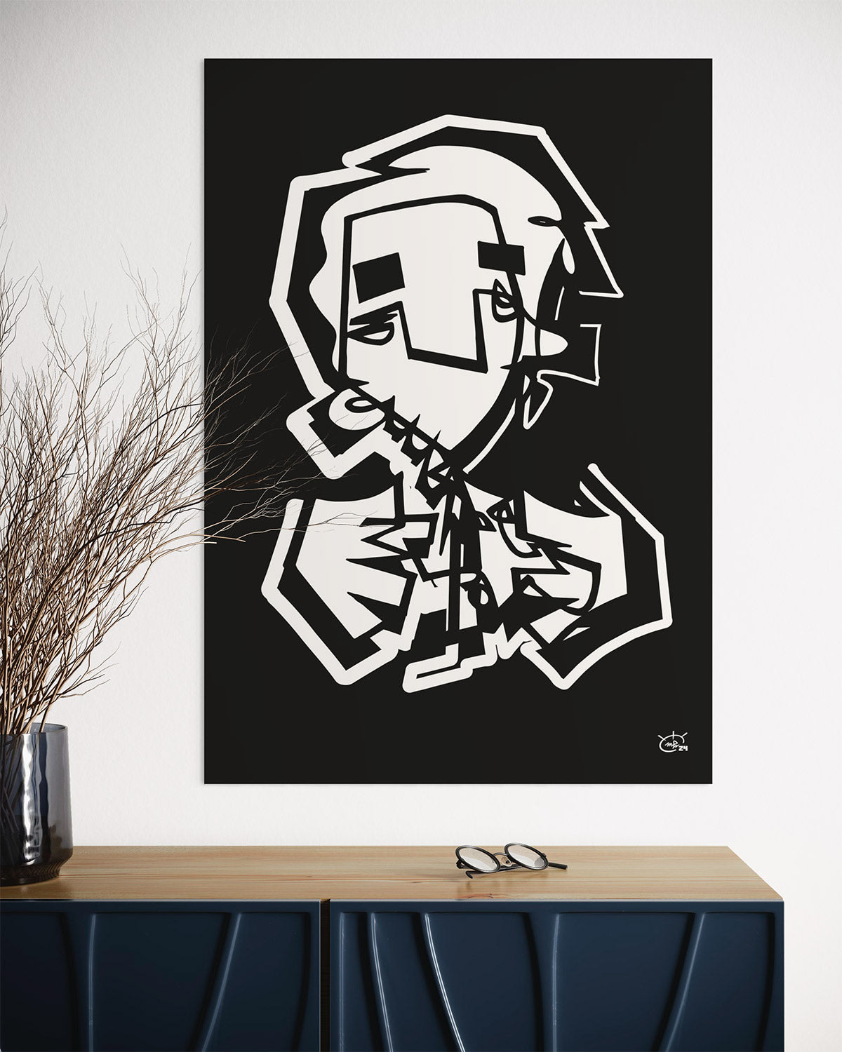 FINGERCOUNTER | Contemporary cubism art poster