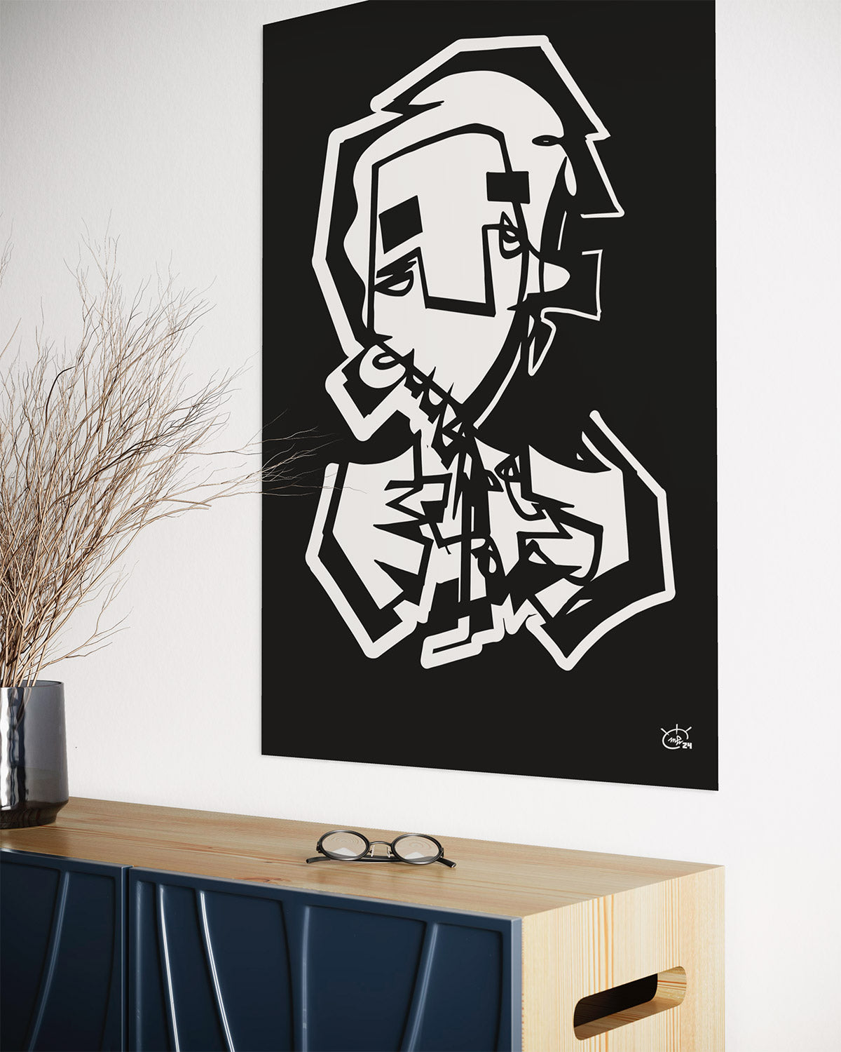 FINGERCOUNTER | Contemporary cubism art poster