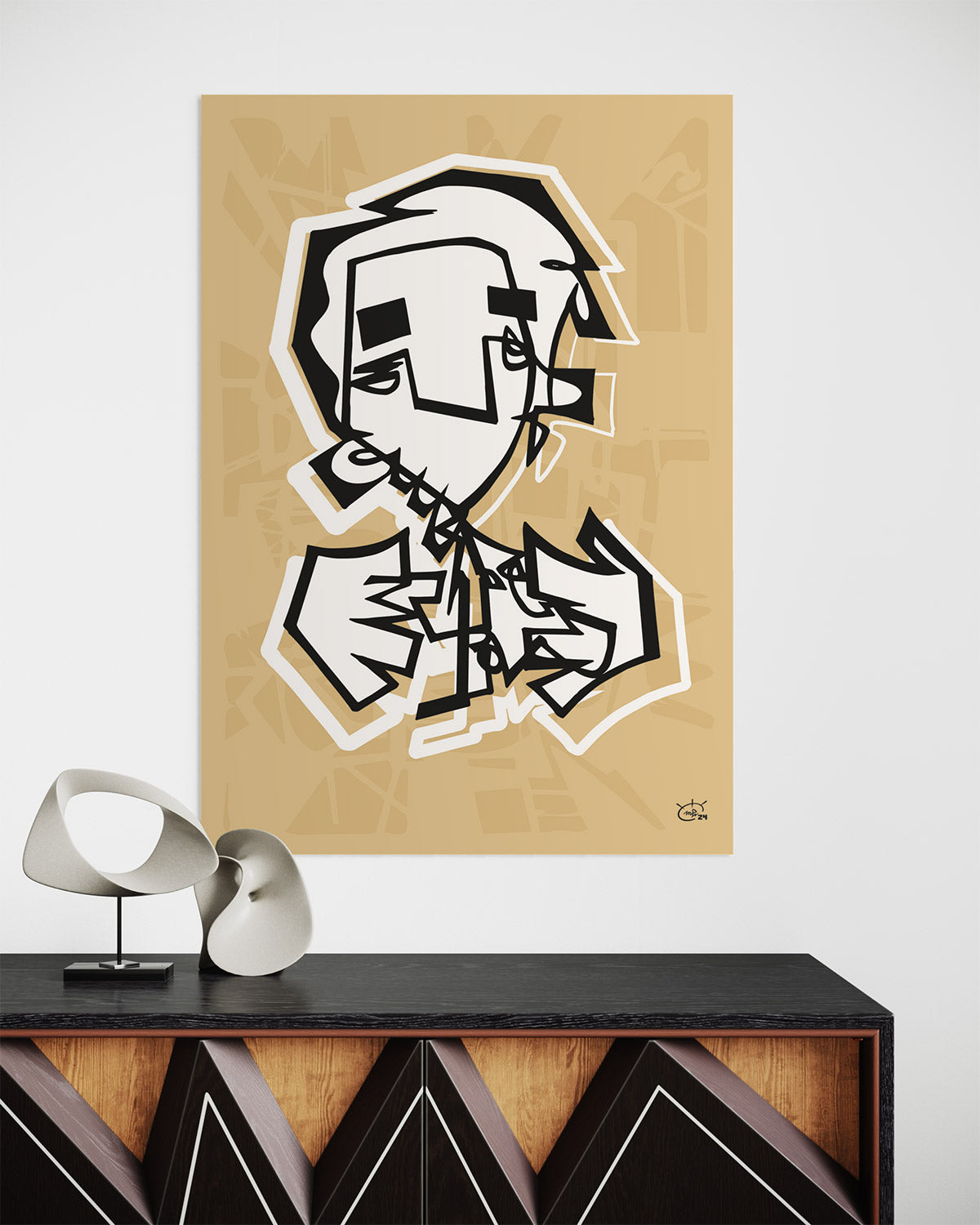 FINGERCOUNTER | Contemporary cubism art poster