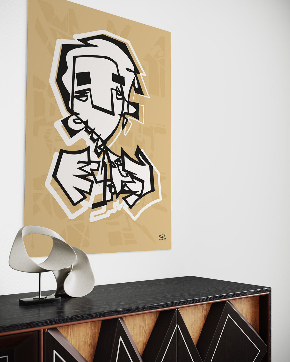 FINGERCOUNTER | Contemporary cubism art poster
