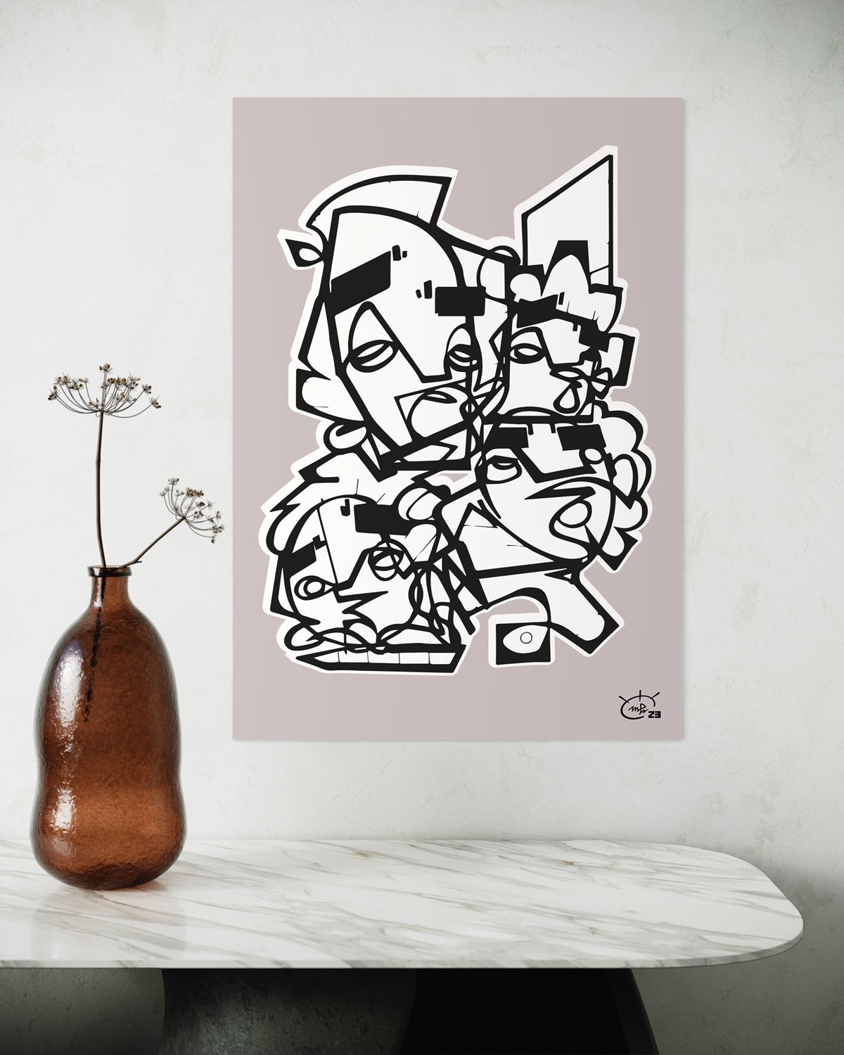 FRIENDSHIP | Stylized cubism art poster