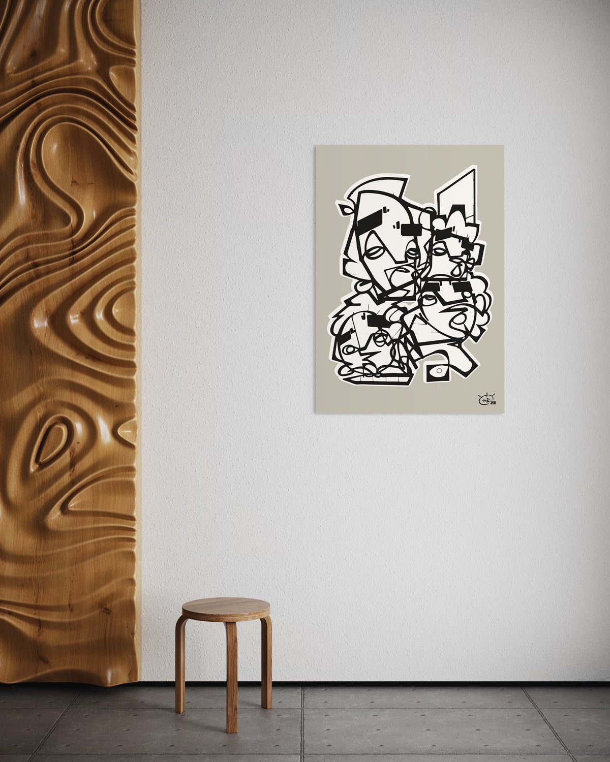 FRIENDSHIP | Stylized cubism art poster