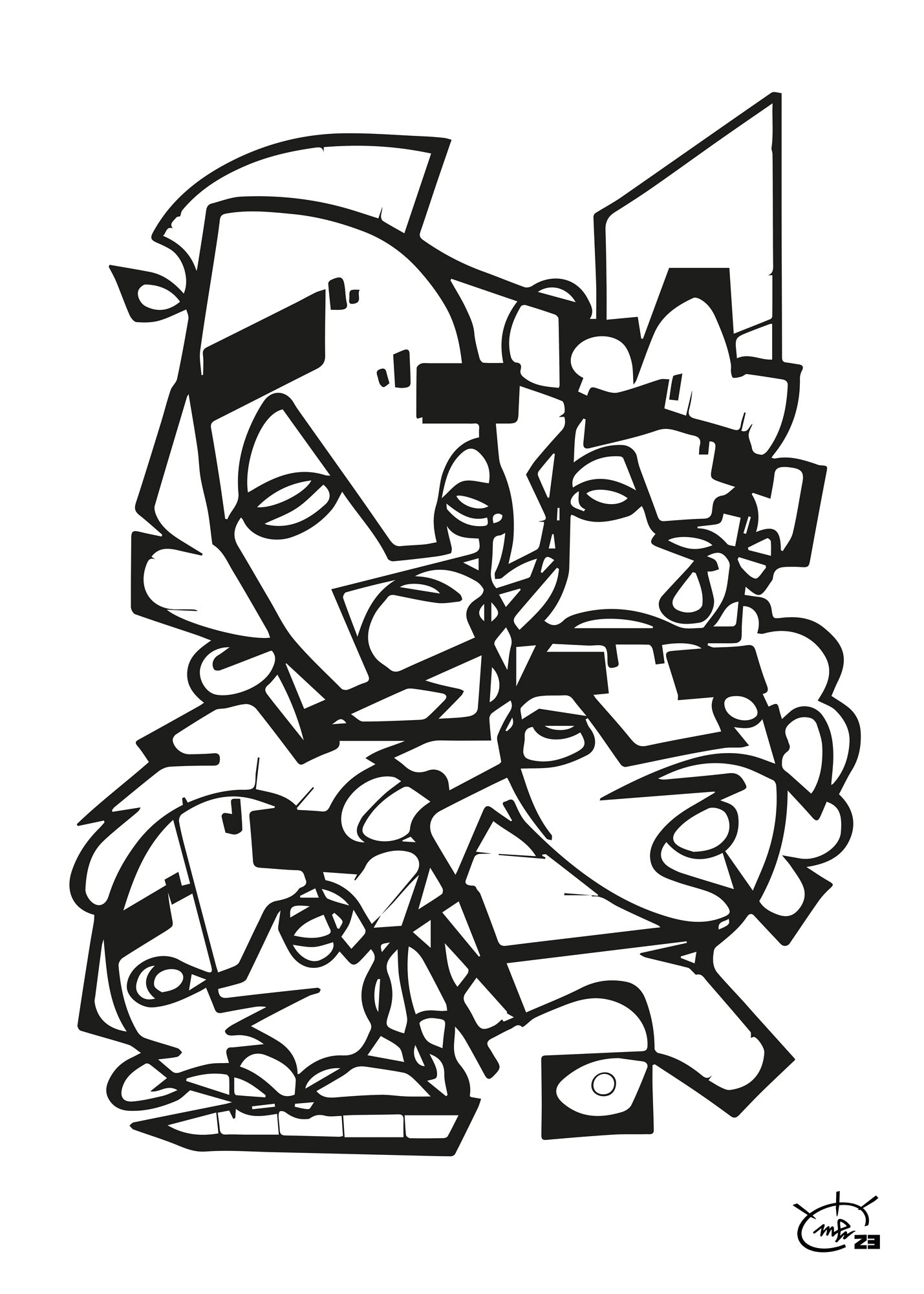 FRIENDSHIP | Stylized cubism art poster