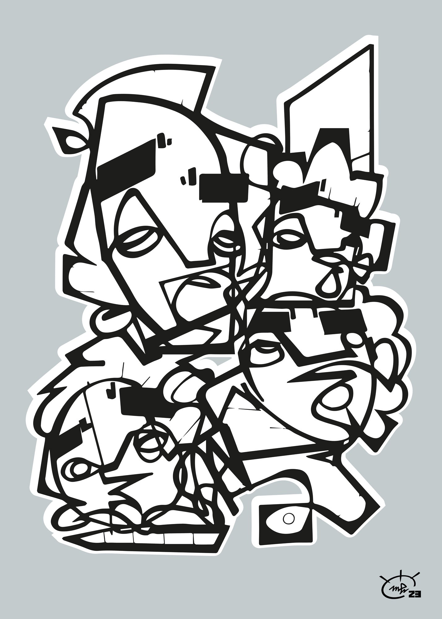 FRIENDSHIP | Stylized cubism art poster