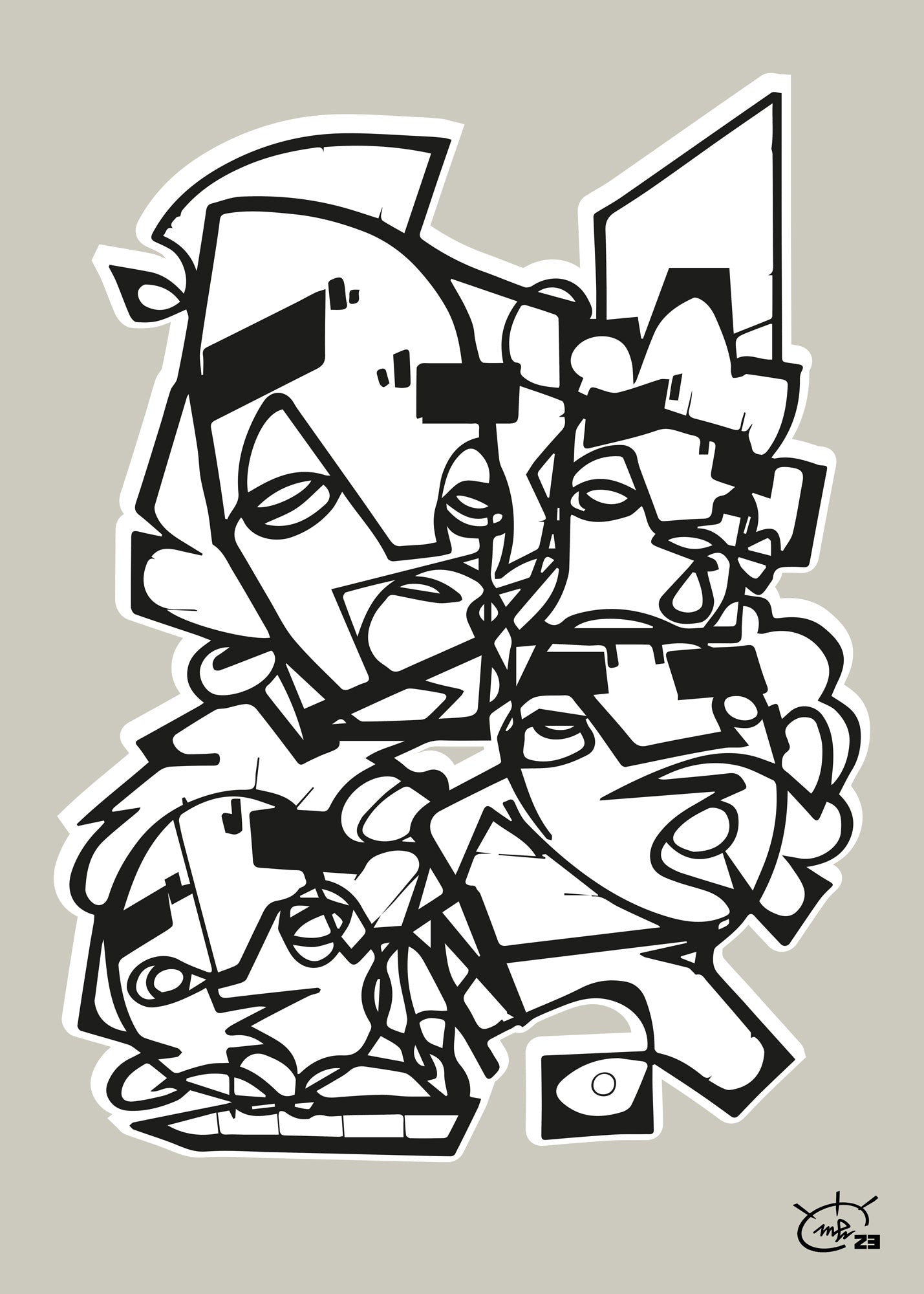 FRIENDSHIP | Stylized cubism art poster