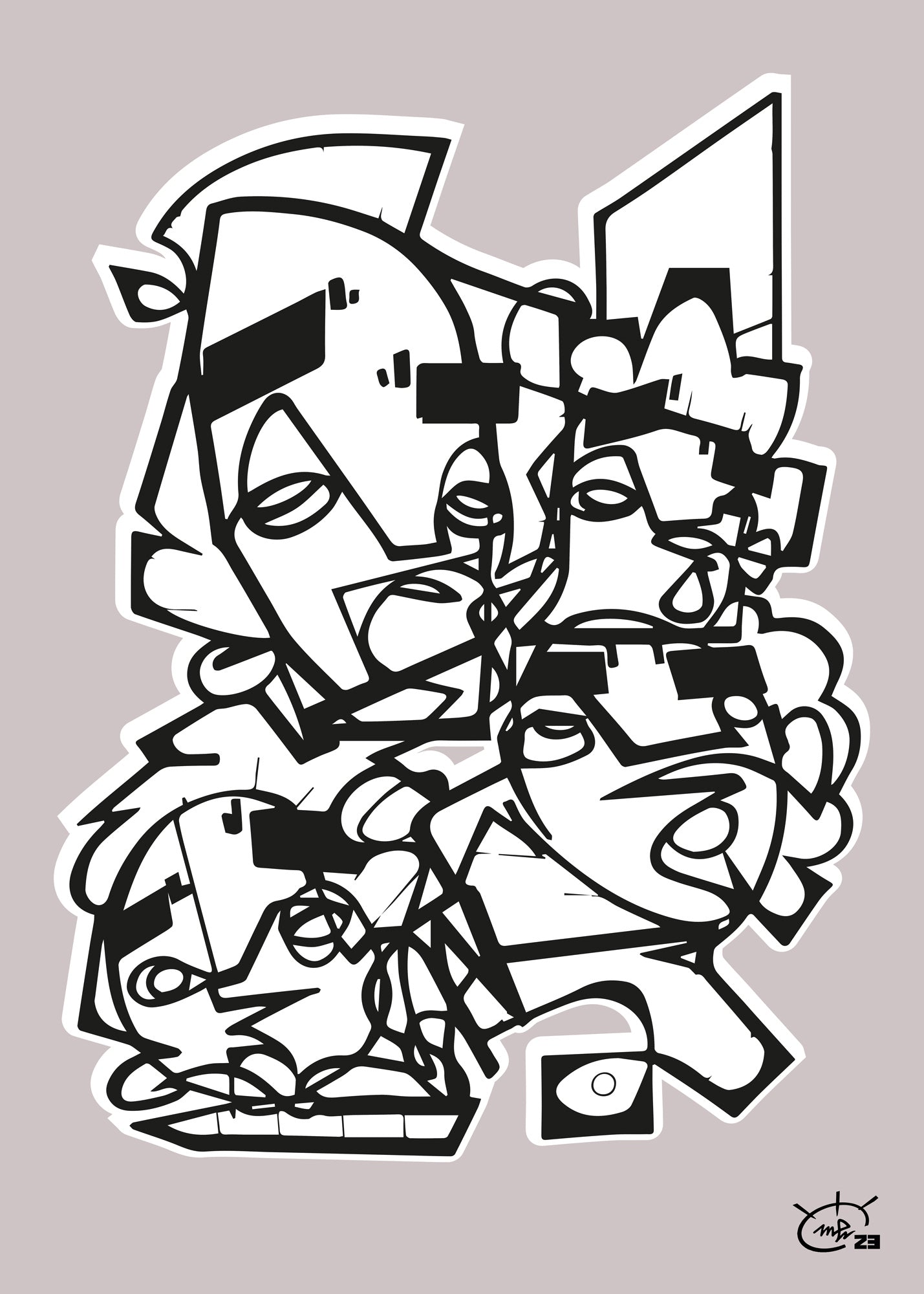 FRIENDSHIP | Stylized cubism art poster