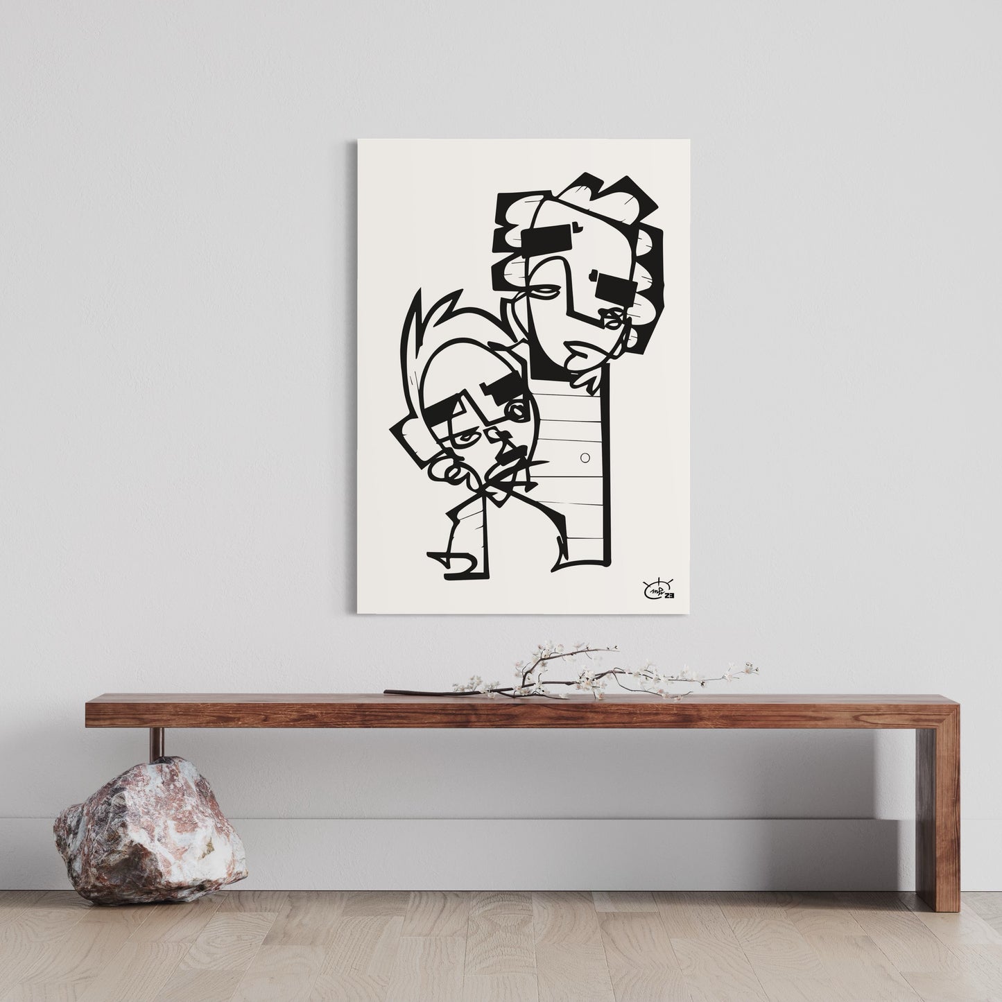 HIGHTOWER  | Line drawing modern cubism art poster